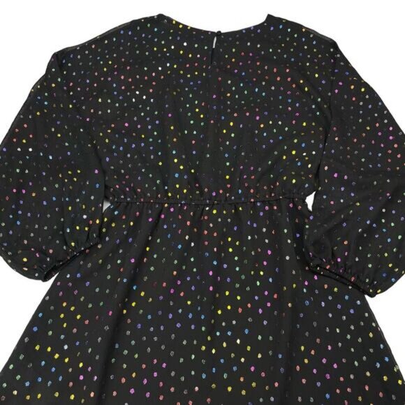 DESIGUAL Emporda Festive Season Dress w/ Metallic Multicoloured Spots Sz XS - Picture 10 of 12